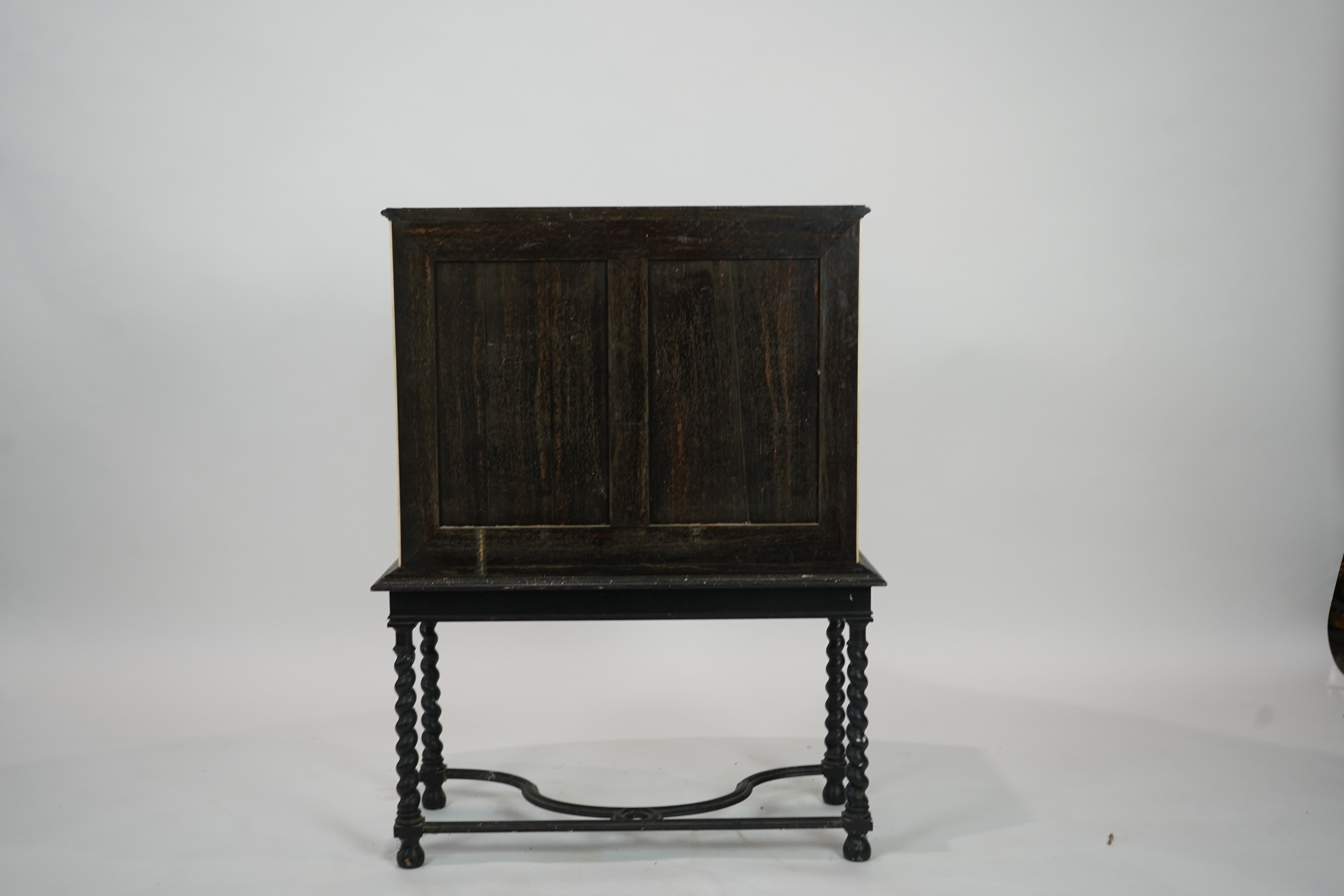 An early 20th century ivory mounted coromandel three drawer bowfront chest, stamped Callow of Mount Street, London